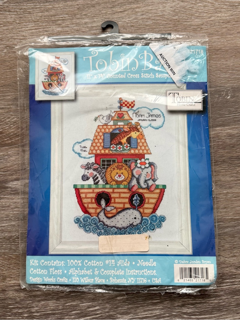 Tobin Noah's Ark Counted Cross Stitch Kit in Blue